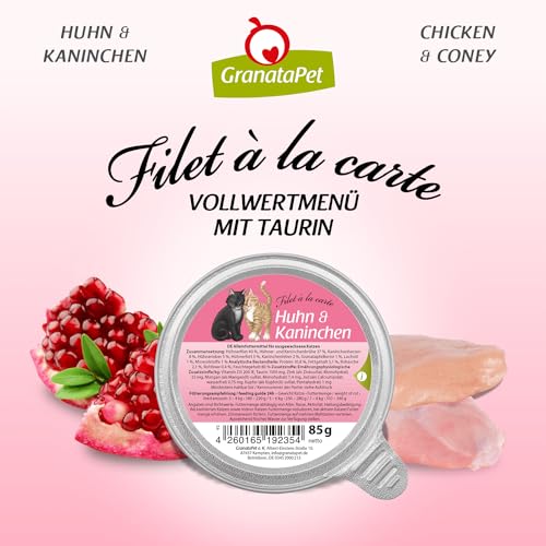 GranataPet Katzenfutter Filet à la carte Huhn und Kaninchen, 6 x 85 g