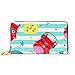 Produktbild JHGFG Mode Handtasche Reißverschluss Brieftasche Vektor Cartoon-Stil gestreifte Eule Punchy Telefon Kupplung Geldbörse Abendkupplung Blockieren Leder Brieftasche Multi Card Organisieren