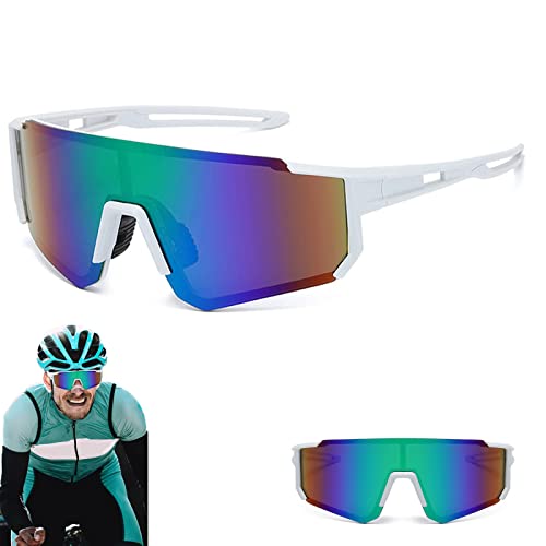 Produktbild von NAVESO Schnelle Brille, 2 Stück Polarisiert Fahrradbrille, UV400 Fahrrad Brillen Herren, Radbrille, Sport Sonnenbrille, Radsportbrillen Winddicht Für Radfahren, Laufen, Ski