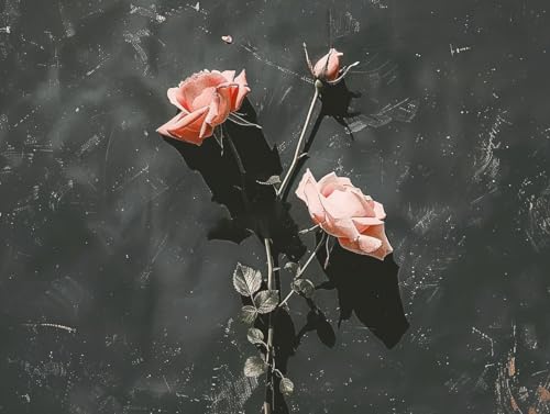 Diamond painting fleurs roses kit complet anti stress grand format diamant adulte 5D