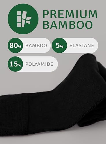 Image of Women's Bamboo Dress Socks, Crew for Business Trouser Casual, Soft, Thin & Seamless, Size 6-9 /9-12 (3, 4 or 5 Pairs)