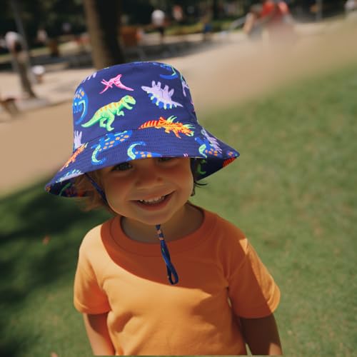 Baby Sun Hat 0-6 Years Toddler Boys Girls Adjustable Bucket Hats Kids Bucket Hats UPF 50+ Wide Brim Beach Swim Pool4