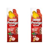 Versele-Laga Prestige Sticks Kanarien rote Früchte & Minze | Doppelpack | 2 x 60 g | Snack für Kanarienvögel | Ohne synthetische Konservierungsmittel, Farbstoffe oder Aromen
