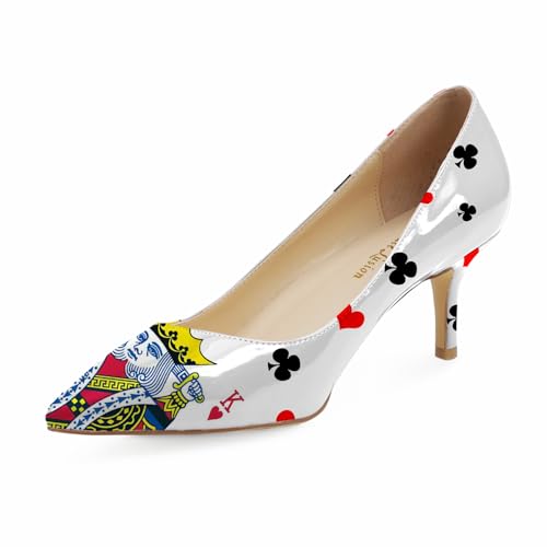 Image of Reindee Lusion Womens Low Kitten Comfortable High Heels Music Note Printed Closed Toe Sexy Pumps Shoes