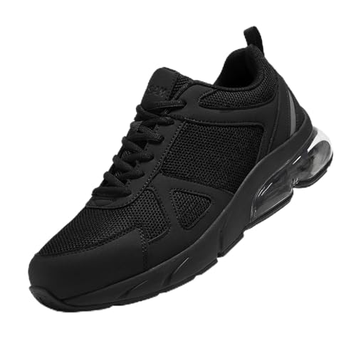Zapatos de Seguridad para Hombre Mujer, Zapatillas de Seguridad con Punta Compuesta y Amortiguación de Aire, Zapatos de Trabajo Ligeros Transpirable（40，Negro） 🔥