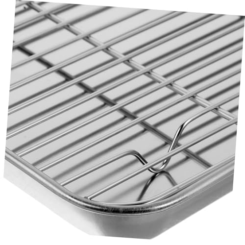 Plaque de cuisson rectangulaire inox antiadhésive avec grille - 8
