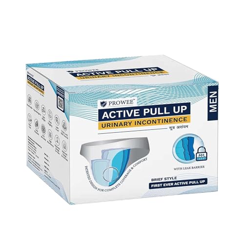 Image of Men Active Pull Up (Brief Style) (Pack of 5) For Urinary Incontinence with Capacity Up To 450ml with Secure Spill Guard Briefliner (S)