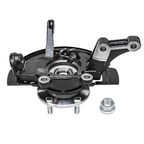 Image of Detroit Axle - 2.5L Front 2pc Steering Knuckles for 02-06 Nissan Altima, 2 Steering Knuckles & Wheel Bearing Hubs Assembly 2002 2003 2004 2005 2006 Replacement