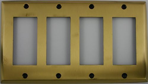 Antique Brass 4 Gang GFI/Rocker Wall Plate