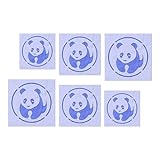 Stencil Stop Circular Panda Stencil - Reusable for DIY Projects, Painting, Drawing, Crafts- 14 Mil Mylar Plastic (2', 3', and 4', 2 Each)