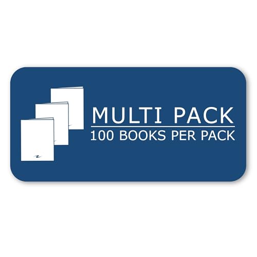 ROARING SPRING Exam Blue Books, 100 School Examination Booklets, 8.5\" x 7\", 4 Sheets/8 Pages, Wide-Ruled with Margin Student Testbook, Made in USA