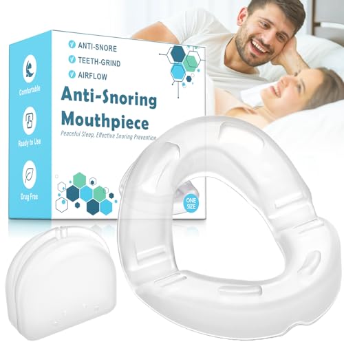 AIOUTGOGO Comfortable Anti Snoring Mouthpiece,Effective Stop Snoring-Lightweight-Snore Stopper-The Quite Night Anti Snoring Devices-Snore Reducing Aids for Good Sleep,Snore Free for All Mouth