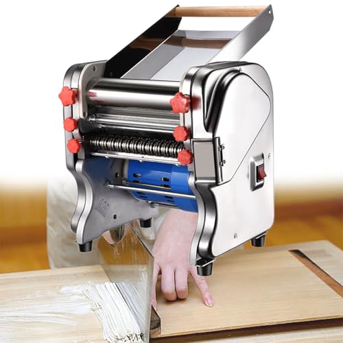 GESAIDES Máquina Eléctrica para Hacer Pasta, Prensadora de Masa de Fideos Comercial, Cortadora de Fettuccine, Cuchilla de Doble Propósito de 3 mm/9 mm, para Uso Doméstico