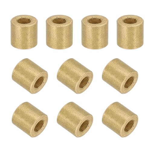 uxcell 50Pcs Sleeve Bearings, 3mm Bore x 6mm OD x 6mm Length, Self-Lubricating Sintered Bronze Bushings
