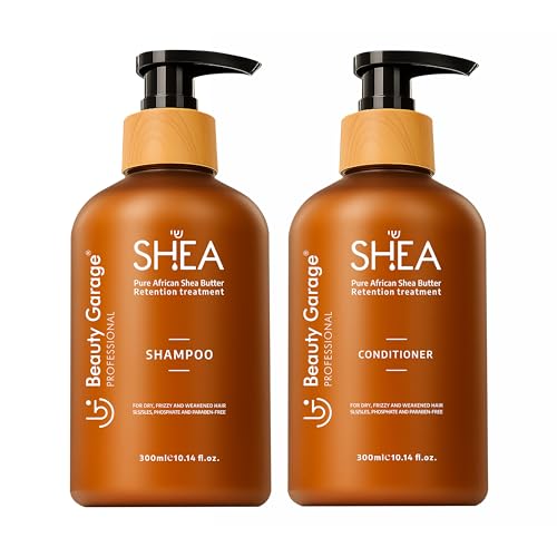 Image of Beauty Garage African Shea Butter Shampoo and Conditioner for Women | Sulfate-Free Shampoo and Conditioner Hair Care Combo for Dry & Color-Treated Hair (Pack of 2)