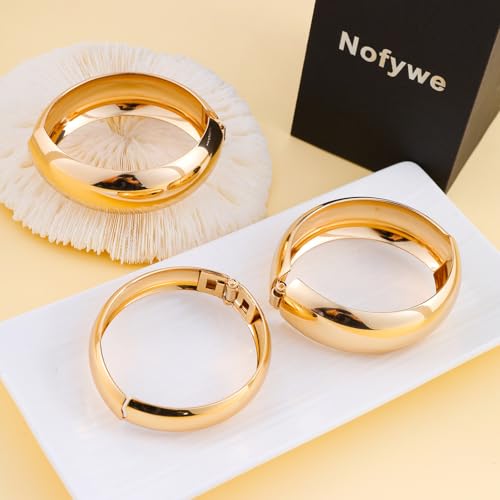 3PCS Gold Chunky Open Cuff Bracelets for Women Adjustable Minimalist Irregular Bangle Bracelets4