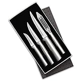 RADA Cutlery 4-Piece Meal Prep Knife Gift Set (S05), Stainless Steel Hollow Ground Blades, Made in USA, Silver Handles