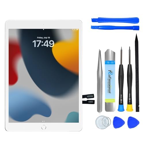 NB+ Screen Replacement For iPad 9th Generation 10.2 ”Touch Screen Digitizer 2021 Pre-Installed Adhesive(model:A2602 A2603 A2604 A260(White)