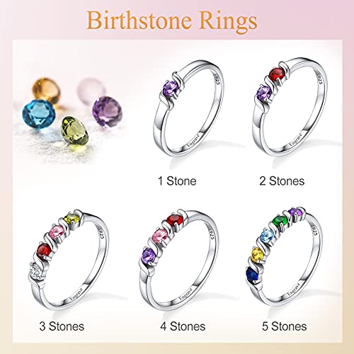 Sterling Silver Personalized Mothers Rings Gifts For Mother’s Day With 4 Birthstones Custom Family Name Ring Jewelry For Women Mom Grandmother #TOP1