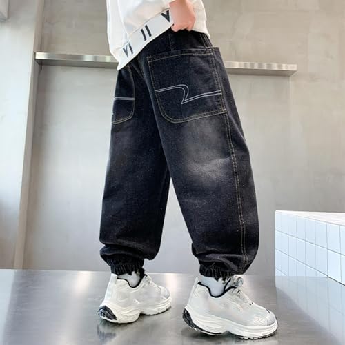 wodceeke Boys Baggy Jeans Joggers Y2k Denim Pants Elastic Waist Loose Boyfriend Jeans for Kids 5-15 Years4
