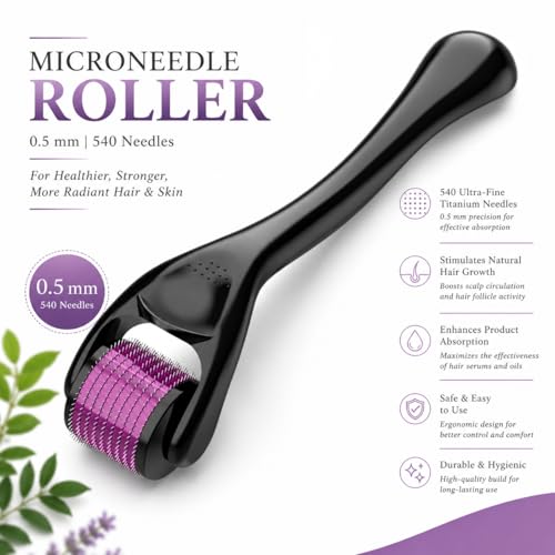 Image of Rosemary Onion Scalp and Root Strengthening Hair Oil (Castor, Jojoba, Almond, Curry Leaves and Biotin- Vetiver roots infused) & Derma Roller Combo 100 ml
