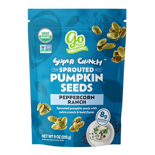 Image of Go Raw Organic Sprouted Pumpkin Super Crunch Seeds - Peppercorn Ranch Snack