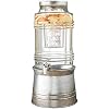 Circleware Breeze Glass Beverage Drink Dispenser with Stand Metal Base which Transforms to Metal Ice Bucket and Metal Lid + Fruit Infuser + Chrome Finished Spigot, HUGE 2.3 Gallons