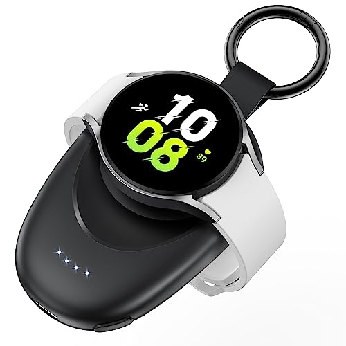 GagaKing Portable Charger for Samsung Galaxy Watch 8/8 Classic/7/Ultra/6/6 Classic/5 Pro/4/3, Active2/1, 1400mAh Fast Charging Portable Wireless Power Bank, Magnetic Travel Car Keychain Charger