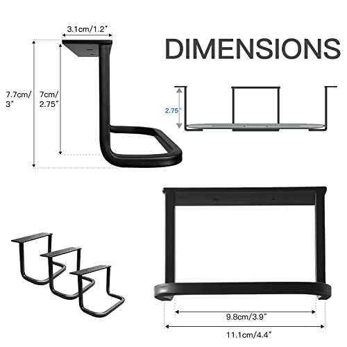 Image of Under Desk Laptop Mount, Laptop Under Desk Mount 2.7 inches Tall Effective Space, Aluminum Under Desk Laptop Holder Rack for Laptop MacBook Dell OptiPlex PS4 & More