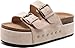 BiuYorBTY Women's Platform Clogs Sandals Cork Footbed with Comfort Double Buckles, Summer Platform Slides Mules, Summer Beach Comfort Wide Widths Availab