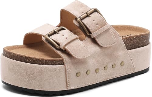 Foinledr Plateforme Sandales Femme Mules Réglables...