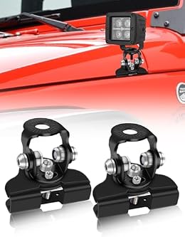 NORTHYUN Led Hood Mounts, Universal Led Light Bar Mounting Brackets 304 Stainless Steel Hood Clamp Lights Mounts, Black