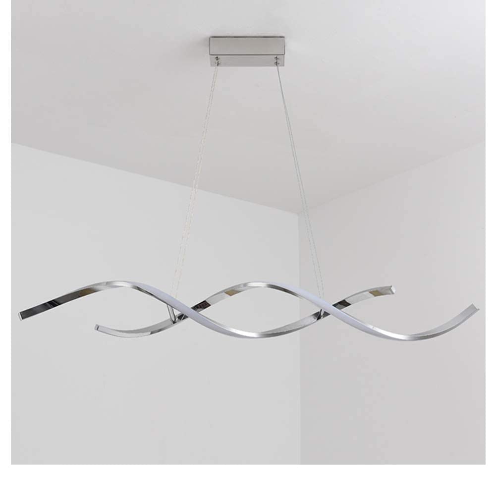 Lampa wisząca LED z możliwością ściemniania za pomocą pilota Kreatywny spiralny aluminiowy żyrandol z regulacją wysokości Nowoczesny stół do jadalni Lampa wisząca Jadalnia Kawiarnia Wystrój