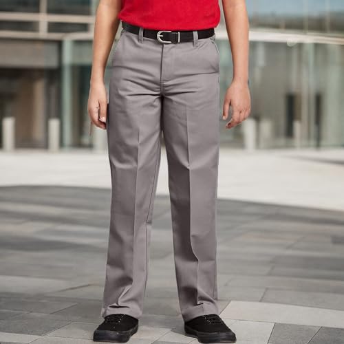Image of Dickies Boy's Flexwaist Flat Front Straight Leg School Uniform Pants - Adjustable Uniform Trousers for Schoolwear