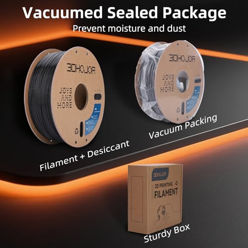 Image of 3DHoJor ABS Filament 1.75mm, ABS 1KG*2 Bundle Spool,3D Printer Filament, Dimensional Accuracy + /- 0.03 mm, Fit Most FDM Printer-Black