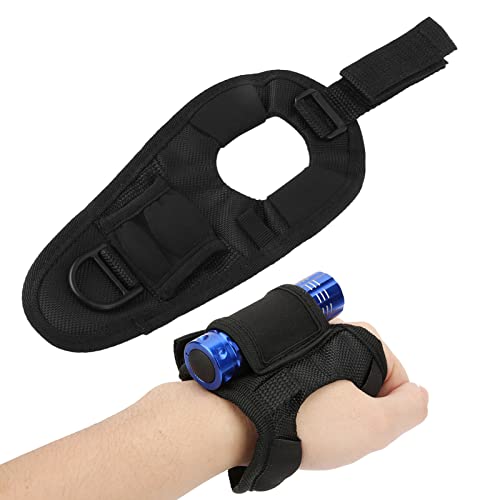 Diving Flashlight Glove,Hands Free Flashlight Case,Adjustable Diving Torch Protective Cover with Nylon Fixing Wrist Strap for 20?38mm Diameter Flashlight