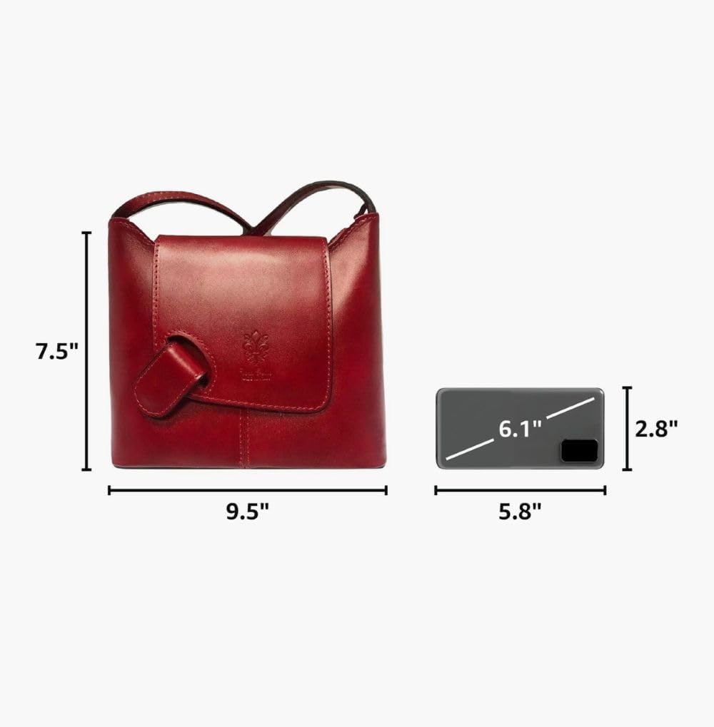 Isabella Crossbody Bag – Small to Medium Structured Italian Leather Purse with Adjustable Strap & Zipper Pockets - Image 7