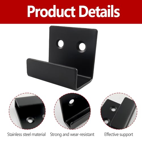 Image of 10PCS Black Stainless Steel Flat J Hook Hanger, Heavy Duty Tile Hanger Brackets for Hook Ceramic Wall Display, Mirrors, Picture, Frame(Large Size)