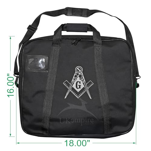 Masonic Apron Carrying Case Master Mason MM/WM Size, Silver Square and Compass (Printed) | Freemason Bags & Cases2