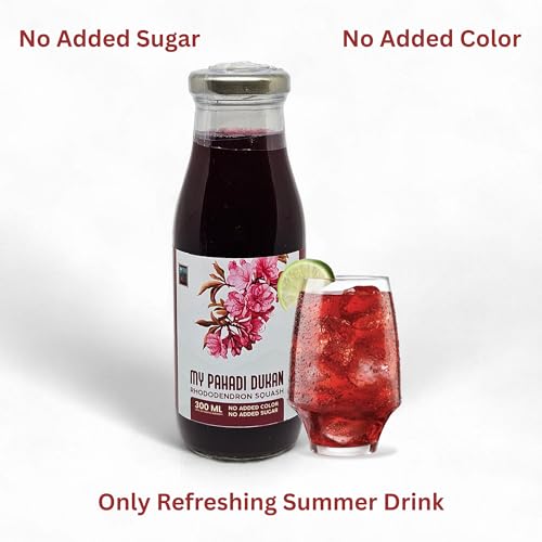 Image of MY PAHADI DUKAN (MPD) Buransh Sanjivni Flower Juice 300ml | No Sugar Added | No Artificial Colors | Himalayan Wellness Drink | Rich in Antioxidants & Vitamin C | Natural Rhododendron Squash