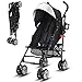 BABY JOY Lightweight Stroller, Aluminum Baby Umbrella Convenience Stroller, Travel Foldable Design with Oxford Canopy/ 5-Point Harness/Cup Holder/Storage Basket, Black