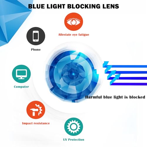 Jixgien 2 Pack Reading Glasses For Men,Sports Style Blue Light Blocking Readers With Anti Glare Filter Lightweight Eyeglasses thumb #5