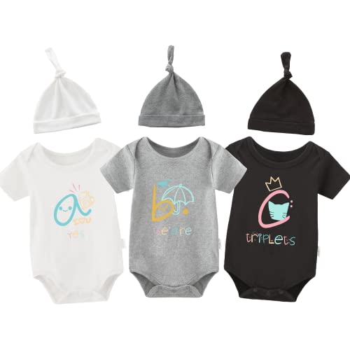 YSCULBUTOL Baby Twins Bodysuit Umbrella Triplets Baby Gifts Infant Outfits