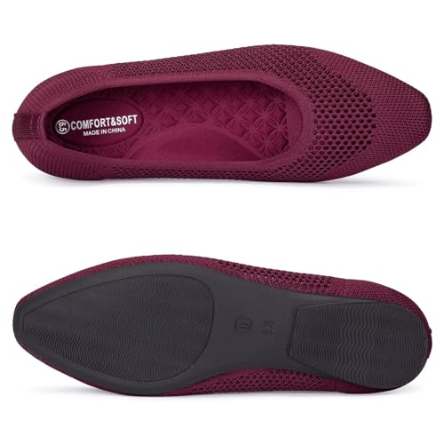 Frank Mully Square Toe Flats for Women Breathable Mesh Knitted Shoes with Arch Support for Walking, Travel & Daily Wear2