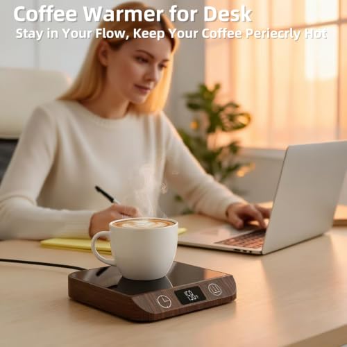 Image of Coffee Mug Warmer & Candle Warmer 2-in-1, Electric Cup Warmer for Desk | 6 Temperature Settings, LED Display, 12-Hr Timer & 4-Hr Auto Shut-Off, Gift for Coffee Lovers, Home Office & Desk Warmer