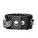 GelConnie Leather Cuff Bracelet Cool Dragon Wrap Bracelets Adjustable Belt Punk Leather Wristbands for Men, Women LPB311-Black