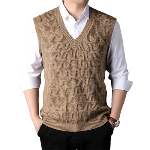 Mens Winter Knit Pullover V Neck Argyle Sleeveless Sweater Vest