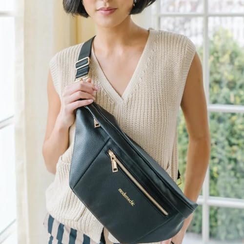 Modern+Chic Sling Bags for Women - Presley Oversized Sling Bag, Vegan Leather Crossbody Bag with Strap & Multiple Pockets (Black)2