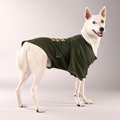 Image of Heads Up For Tails polyester HUFT Chief Cuddle Officer Pet Sweatshirt - Green - M, dogs, 1 count