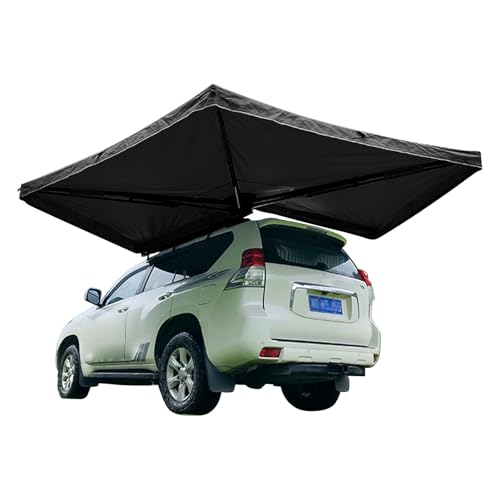 HTDRE Vehicle Awning 2m, 9.8' Height Retractable Co pilot's Side Awning, UV50+ 270 Awning, Overland awning for Truck, SUV, Van, Jeep, Campers(Black)